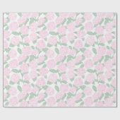 Pink and Green Hydrangea Floral Cadeaupapier (Vlak)