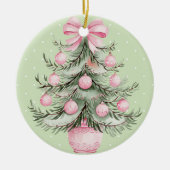 Pink and Green Keramisch Ornament (Voorkant)