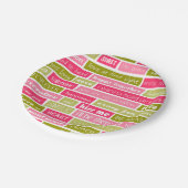 Pink and Green Love Letter Typography Squares Papieren Bordje (Gekanteld)