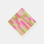 Pink and Green Love Letter Typography Squares Servet (Hoek)