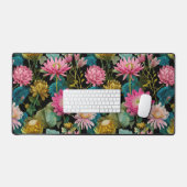 Pink and Green Lush Tropical Pattern Botanical Bureaumat (Keyboard & Muis)