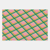Pink and Green Modern Plaid Christmas Pattern Inpakpapier Vel (Voorkant 2)