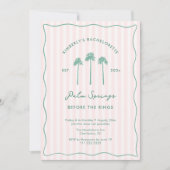 Pink And Green Palm Springs Bachelorette Weekend Kaart (Voorkant)