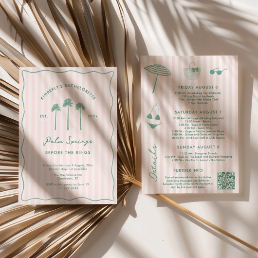 Pink And Green Palm Springs Bachelorette Weekend Kaart