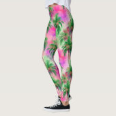 Pink and Green Palm Trees Tropical Patterned Leggings (Links)