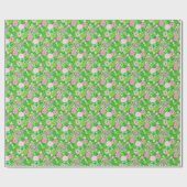 Pink and Green Preppy Palm Beach Floral Cadeaupapier (Vlak)