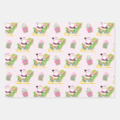 Pink and Green Preppy Palm Beach Santa Claus Inpakpapier Vel (Voorkant 3)