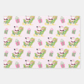 Pink and Green Preppy Palm Beach Santa Claus Inpakpapier Vel (Voorkant)