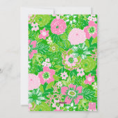 Pink and Green Preppy Palm Beach Santa Feestdagenkaart (Achterkant)