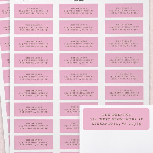 Pink and Green Simple Antique Serif Text Etiket