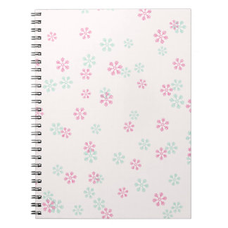 Pink And Green Snowflake Spiral Photo Notebook Notitieboek