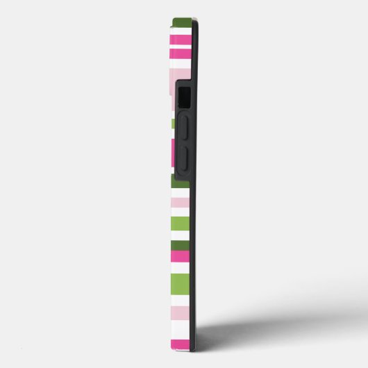 Pink and Green Stripe Tough Case-Mate iPhone Case (Achterkant / Links)