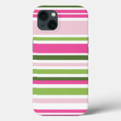 Pink and Green Stripe Tough Case-Mate iPhone Case (Achterkant)