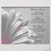 Pink and Grey Floral Highlights Wedding Menu (Voorkant)