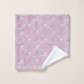Pink and grey plaid pattern throw pillow bad handdoek (Wasdoekje)