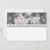 Pink and Grey Princess Baby shower Dank je wel Bedankkaart (Achterkant)