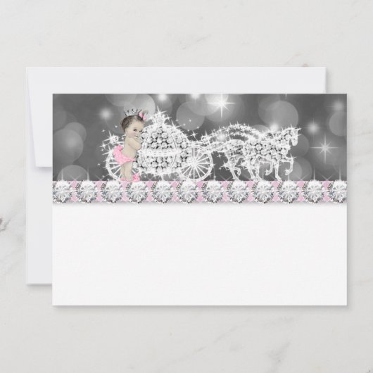 Pink and Grey Princess Baby shower Dank je wel Bedankkaart (Achterkant)