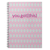 Pink and Grey You Got This! beroemd gemaakt door T Notitieboek (Voorkant)