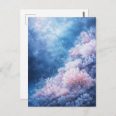 Pink and Lavender Coral Reef in Starry Blue Sea Briefkaart (Voorkant / Achterkant)