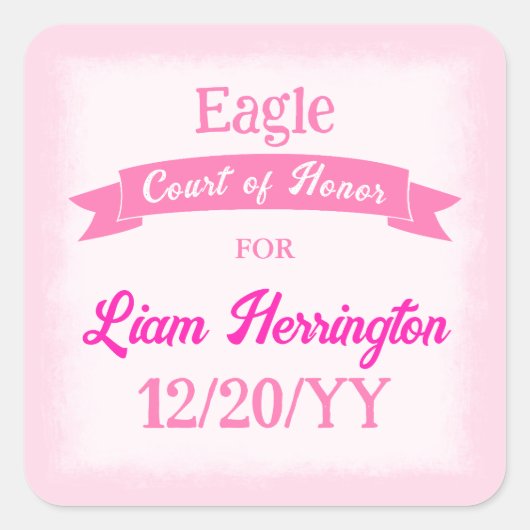 Pink and Magenta Party Favor Sticker (Voorkant)