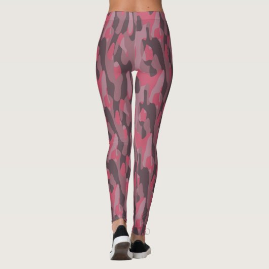 pink and mauve Camo abstract Leggings (Achterkant)
