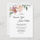 Pink and Mauve  Floral Wedding Kaart (Voorkant)