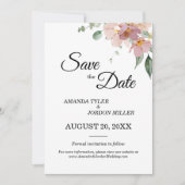 Pink and Mauve Floral Wedding Save The Date (Voorkant)