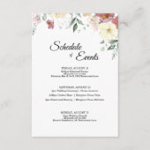 Pink and Mauve  Floral Wedding Schedule Informatiekaartje (Voorkant)