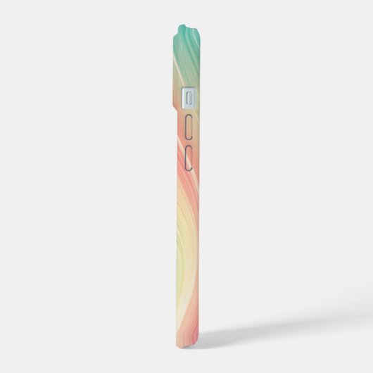 Pink and Mint Green Abstract Pattern Phone Case iPhone 15 Case (Linkerkant)