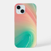 Pink and Mint Green Abstract Pattern Phone Case iPhone 15 Case (Achterkant)