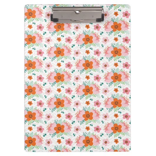 Pink and orange floral bouquet patterned clipboard klembord (Voorkant)