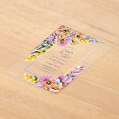 Pink and Orange Floral Save The Date Acryl Uitnodigingen (Laagn)