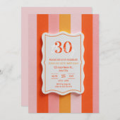 Pink and Orange Gummy Striped Frame Birthday Kaart (Voorkant / Achterkant)