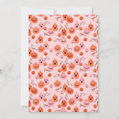 Pink and Orange Halloween 4th Birthday Invitation  Kaart (Achterkant)