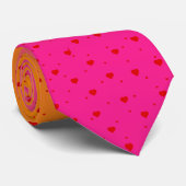 Pink and orange ombre red hearts pattern stropdas (Opgerold)