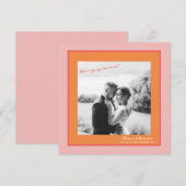 Pink and Orange Summer Wedding Save the Date Kaart (Voorkant / Achterkant)