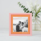 Pink and Orange Summer Wedding Save the Date Kaart (Staand voorkant)
