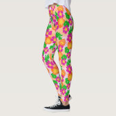 Pink and Orange Tropical Flowers Patterned Leggings (Links)