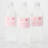 Pink and Orange Valentine's Day Bridal Shower Waterfles Etiket (Flessen)