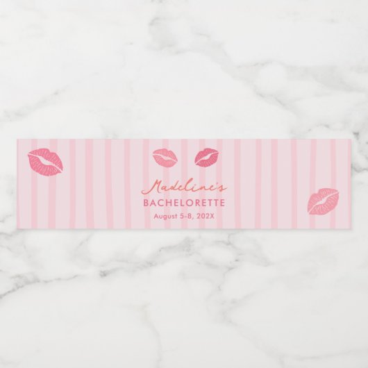 Pink and Orange Valentine's Day Bridal Shower Waterfles Etiket (Enkel label)