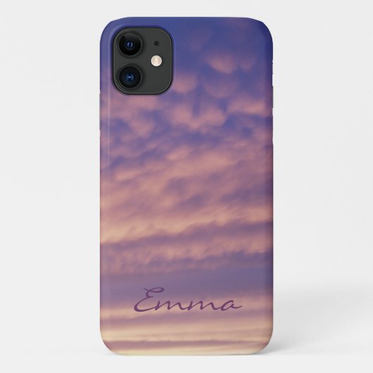 Pink and Paars Cloudy Sky Phone Case (Achterkant)