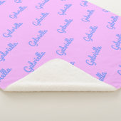 Pink and Paars Personalized Cursive Name Pattern Sherpa Deken (3/4)