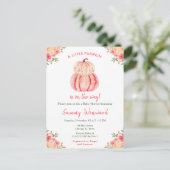 Pink and Peach Pumpkins Baby shower Briefkaart (Staand voorkant)