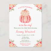 Pink and Peach Pumpkins Baby shower Briefkaart (Voorkant)