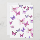 Pink and Purple A Little Butterfly Baby Shower Kaart (Achterkant)