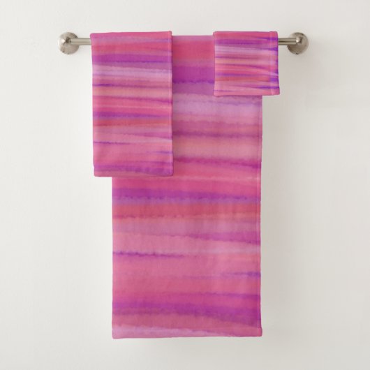 Pink and Purple Brushstrokes  Bad Handdoek (Insitu)