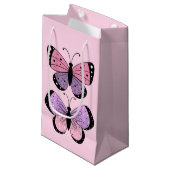 Pink and Purple Butterfly  Klein Cadeauzakje (Voorkant Gekanteld)