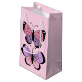 Pink and Purple Butterfly  Klein Cadeauzakje (Achterkant Gekanteld)