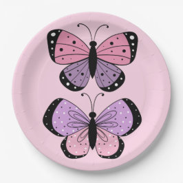 Pink and Purple Butterfly  Papieren Bordje
