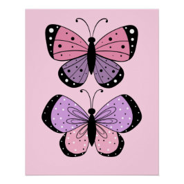 Pink and Purple Butterfly  Perfect Poster